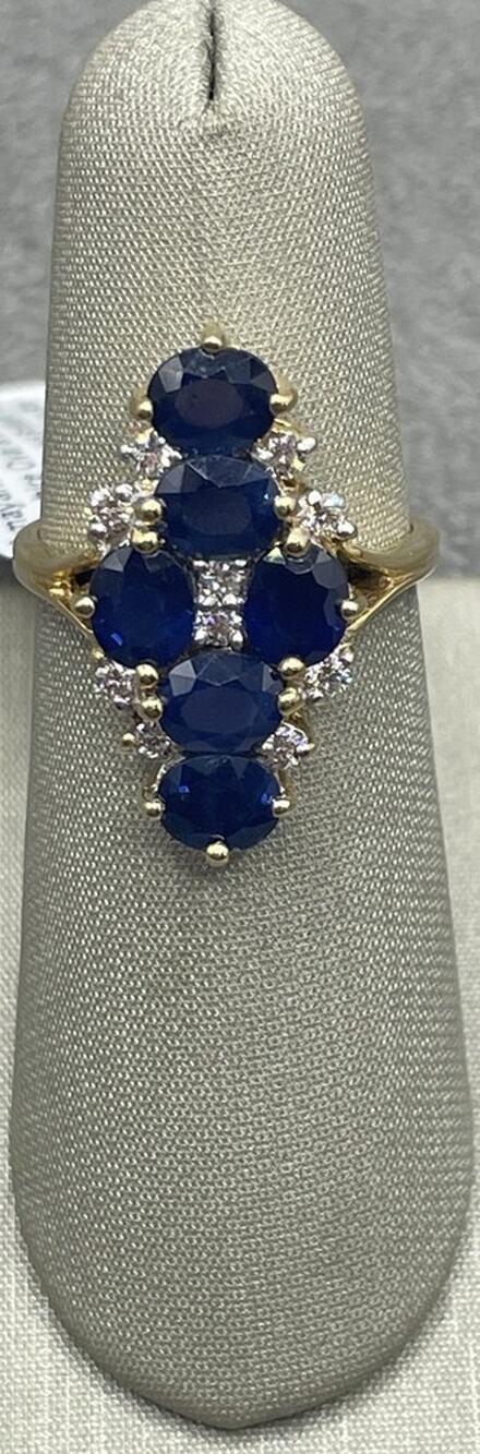 18K Yellow Gold Amayani Laos Sapphire & Diamond Ring (25780)